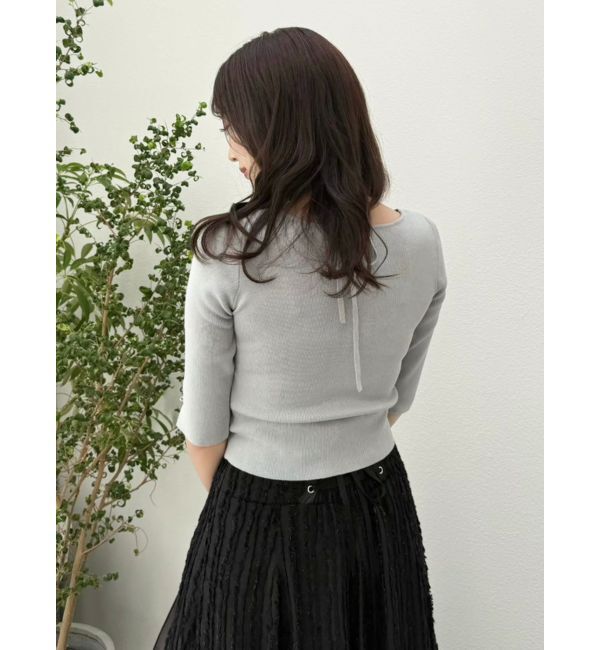 dazzlin「ハーフスリーブレイヤードカーデトップス」|ニット・セーター|