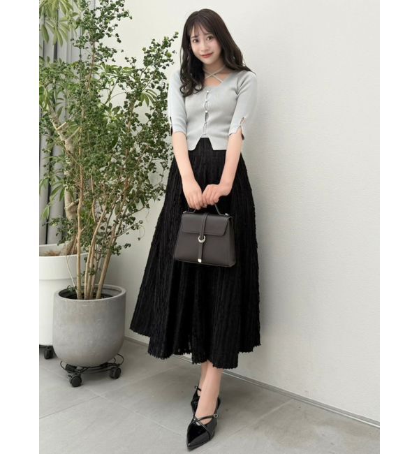 dazzlin「ハーフスリーブレイヤードカーデトップス」|ニット・セーター|