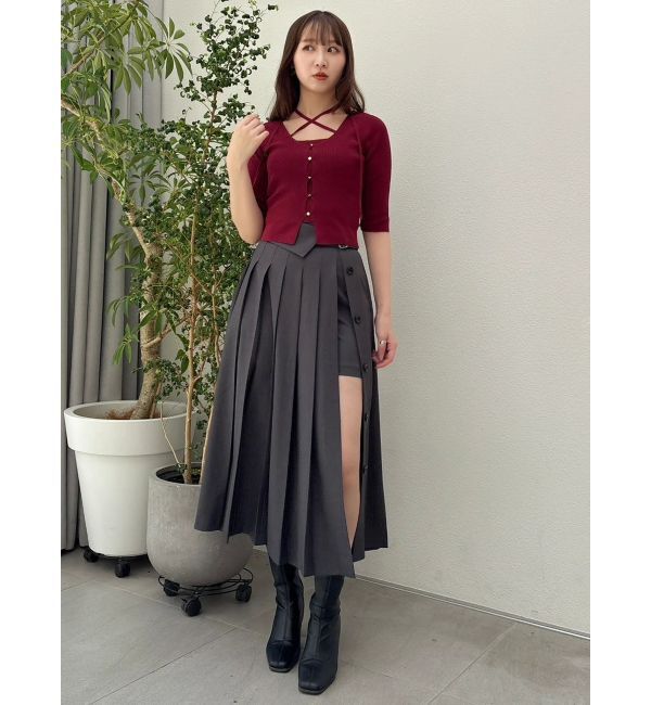 dazzlin「ハーフスリーブレイヤードカーデトップス」|ニット・セーター|