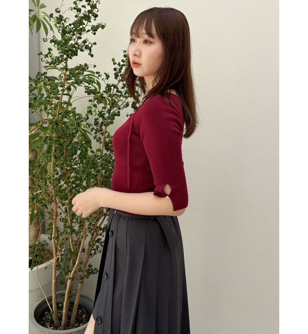 dazzlin「ハーフスリーブレイヤードカーデトップス」|ニット・セーター|