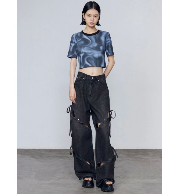 EMODA「カットアウトルーズジーンズ」|デニム|