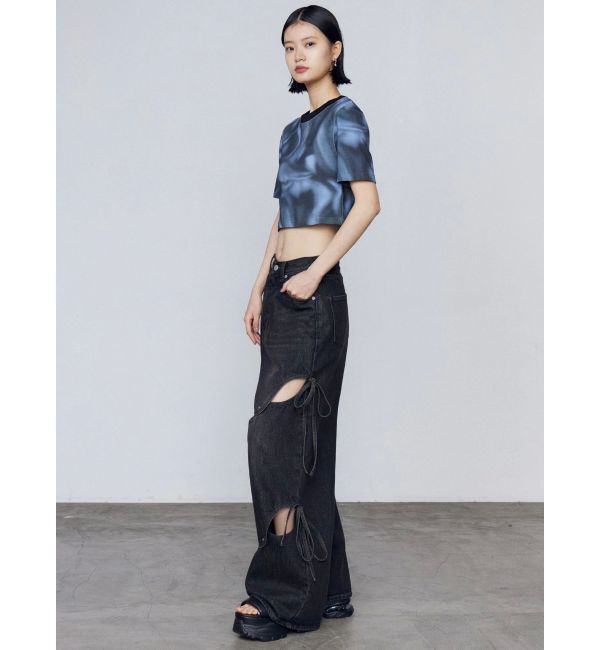 EMODA「カットアウトルーズジーンズ」|デニム|