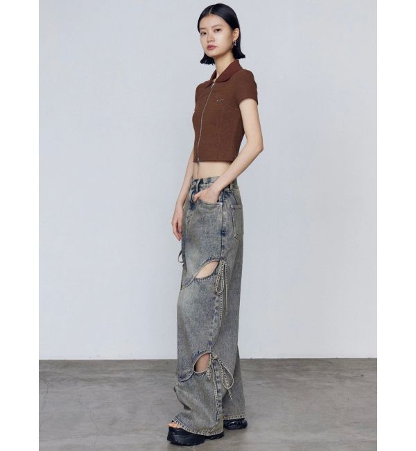 EMODA「カットアウトルーズジーンズ」|デニム|