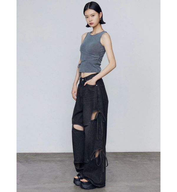 EMODA「カットアウトルーズジーンズ」|デニム|
