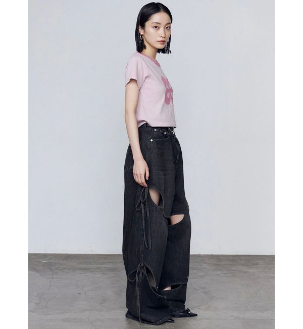 EMODA「カットアウトルーズジーンズ」|デニム|