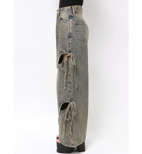 EMODA「カットアウトルーズジーンズ」|デニム|