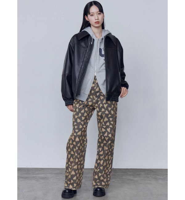 EMODA「ミッドワイドジャストウエストジーンズ」|デニム|