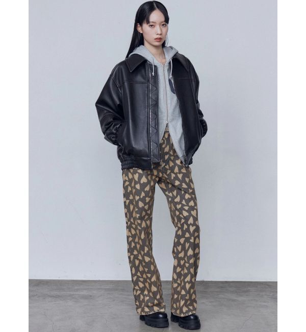 EMODA「ミッドワイドジャストウエストジーンズ」|デニム|