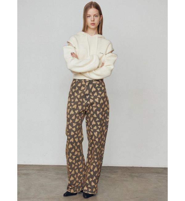 EMODA「ミッドワイドジャストウエストジーンズ」|デニム|