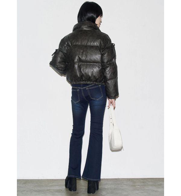 EMODA「バックリボンフレアハイウエストパギンス」|デニム|