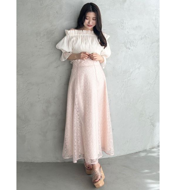 MERCURYDUO「レースフレアコルセットスカート」|スカート|