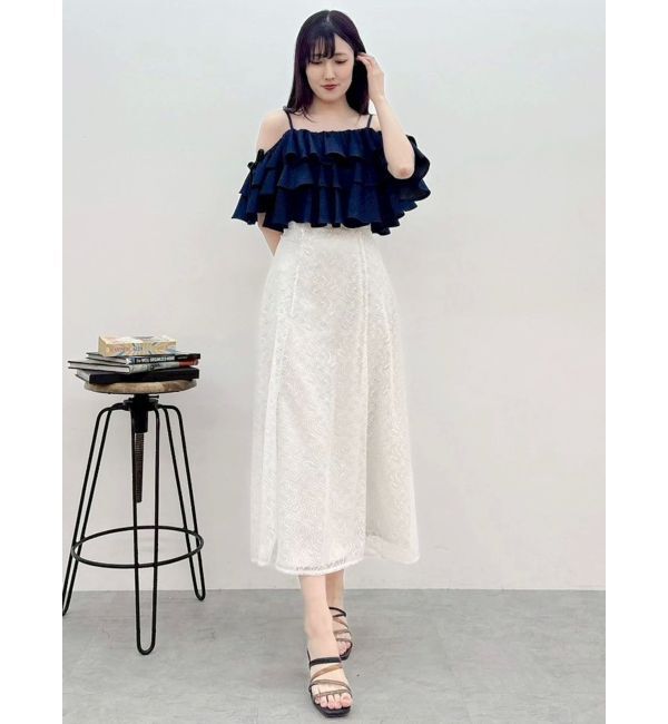 MERCURYDUO「レースフレアコルセットスカート」|スカート|