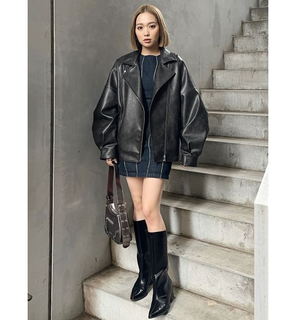 MURUA「ワイドシャフトポインテッドブーツ」|ロングブーツ|