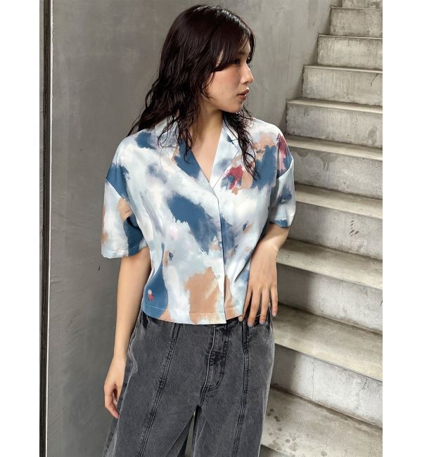 MURUA「パターンクロップドシャツ【WEB限定】」|シャツ・ブラウス|