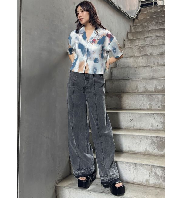 MURUA「パターンクロップドシャツ【WEB限定】」|シャツ・ブラウス|