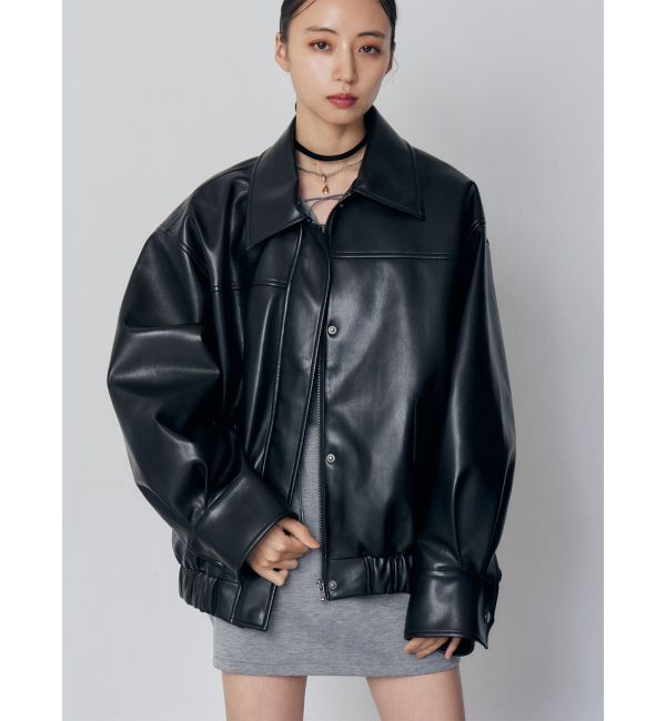 MURUA「2WAYカラーフェイクレザーブルゾン」|その他|ブラック