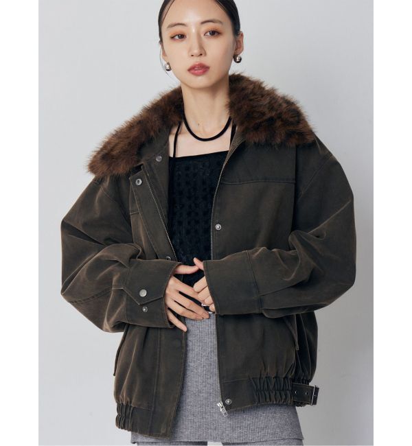 MURUA「2WAYカラーフェイクレザーブルゾン」|その他|ブラウン