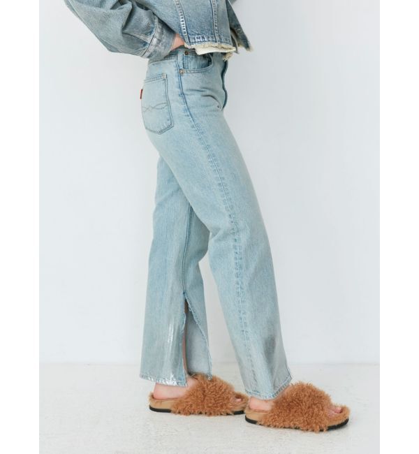 Ungrid「箔プリントスリットデニム」|デニム|