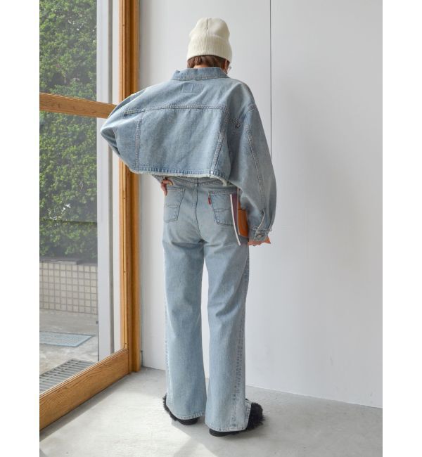 Ungrid「箔プリントスリットデニム」|デニム|