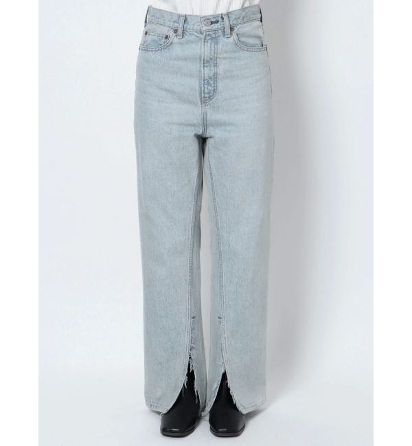 Ungrid「箔プリントスリットデニム」|デニム|