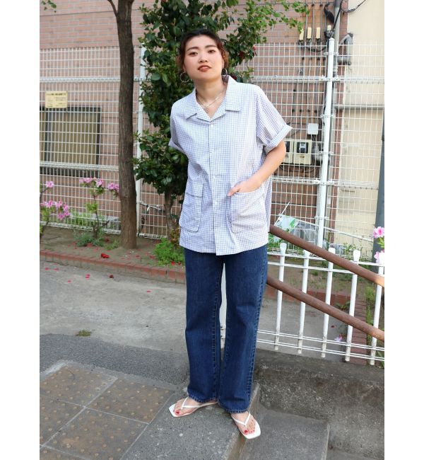 Ungrid「【WEB限定】ハーフスリーブチェックルーズシャツ」|シャツ・ブラウス|