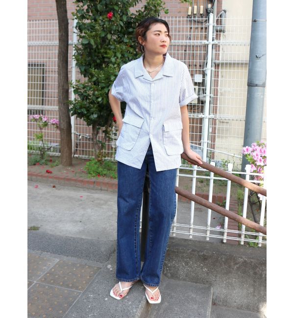 Ungrid「【WEB限定】ハーフスリーブチェックルーズシャツ」|シャツ・ブラウス|