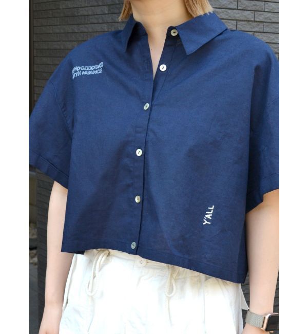 Ungrid「刺繍ハーフスリーブシャツ」|シャツ・ブラウス|