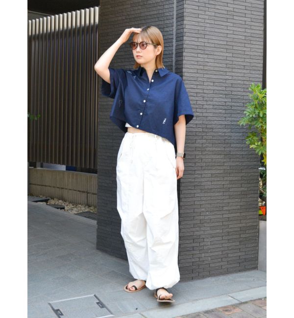 Ungrid「刺繍ハーフスリーブシャツ」|シャツ・ブラウス|