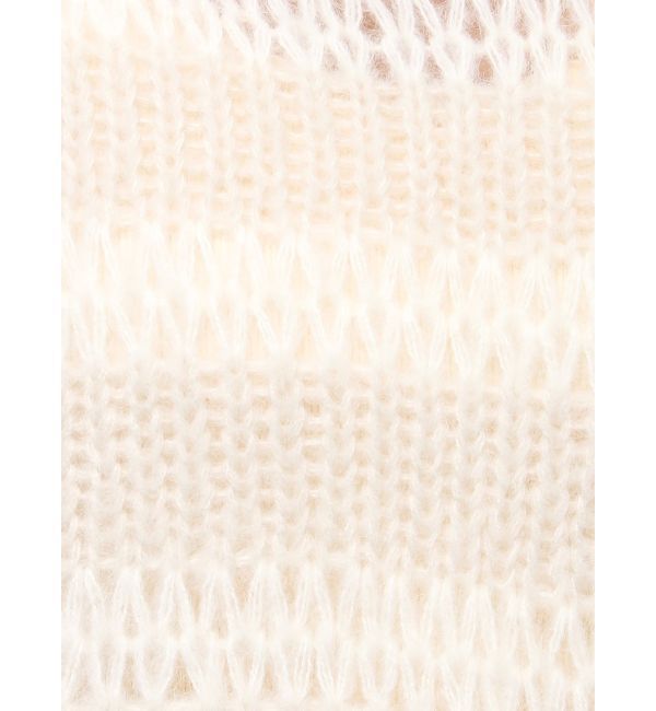 Ungrid「透かし編みボーダーショートニット」|ニット・セーター|