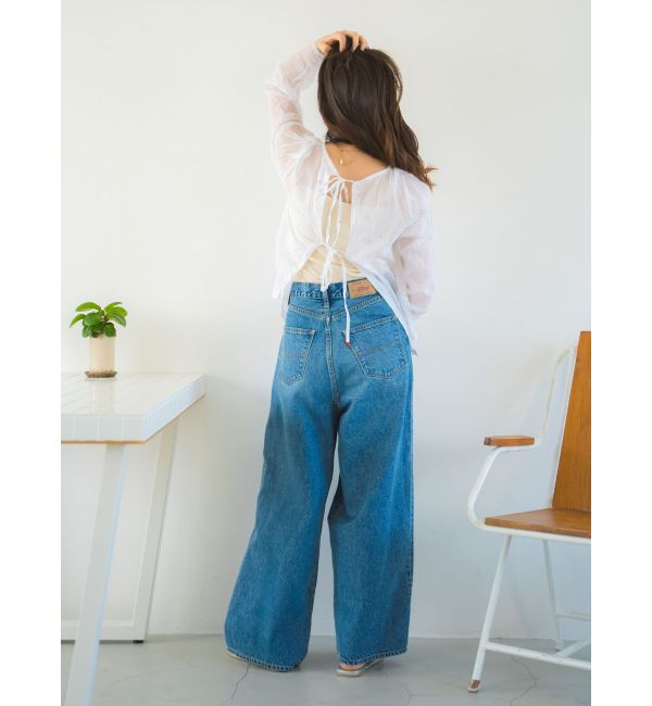 Ungrid「ラップデザインルーズデニム」|デニム|
