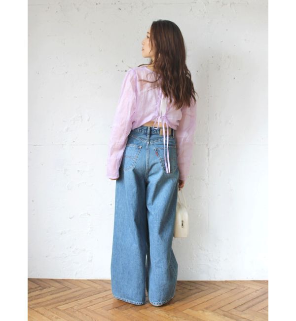 Ungrid「ラップデザインルーズデニム」|デニム|