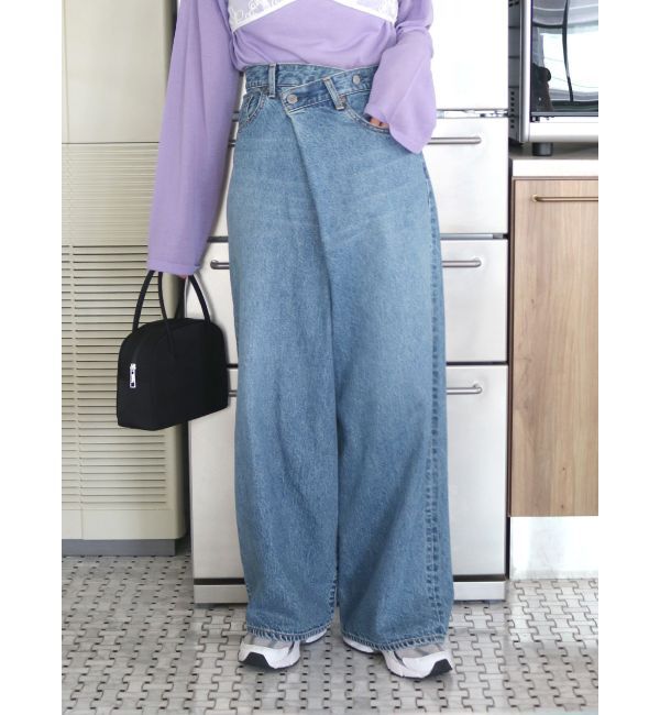 Ungrid「ラップデザインルーズデニム」|デニム|