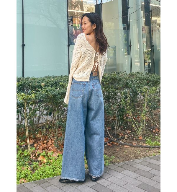 Ungrid「ラップデザインルーズデニム」|デニム|