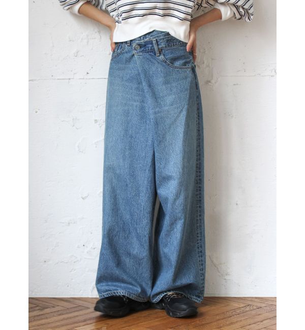 Ungrid「ラップデザインルーズデニム」|デニム|