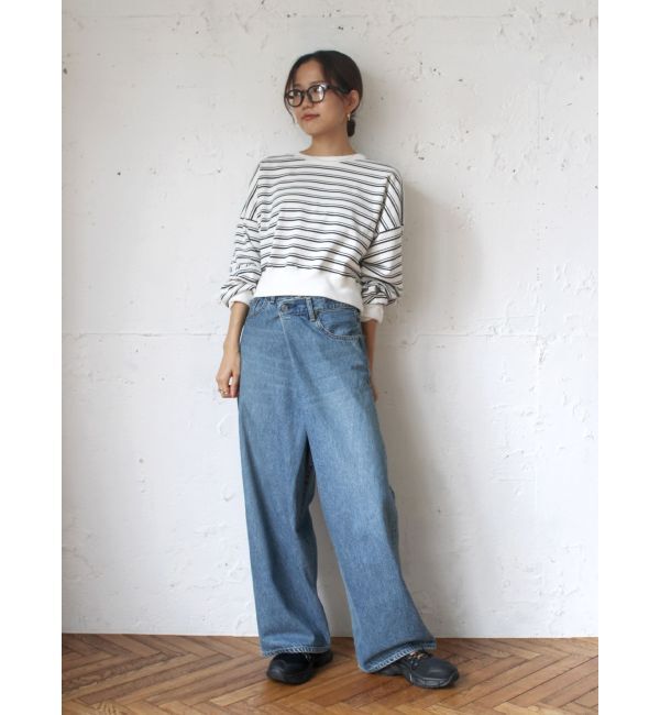 Ungrid「ラップデザインルーズデニム」|デニム|