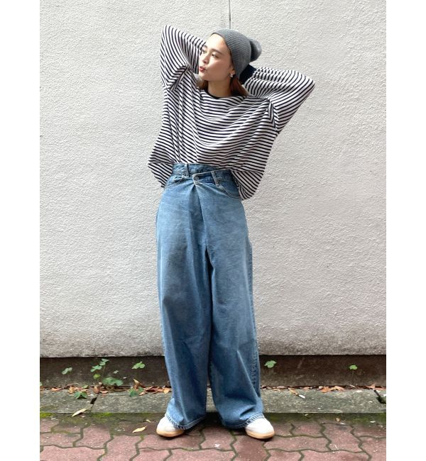 Ungrid「ラップデザインルーズデニム」|デニム|