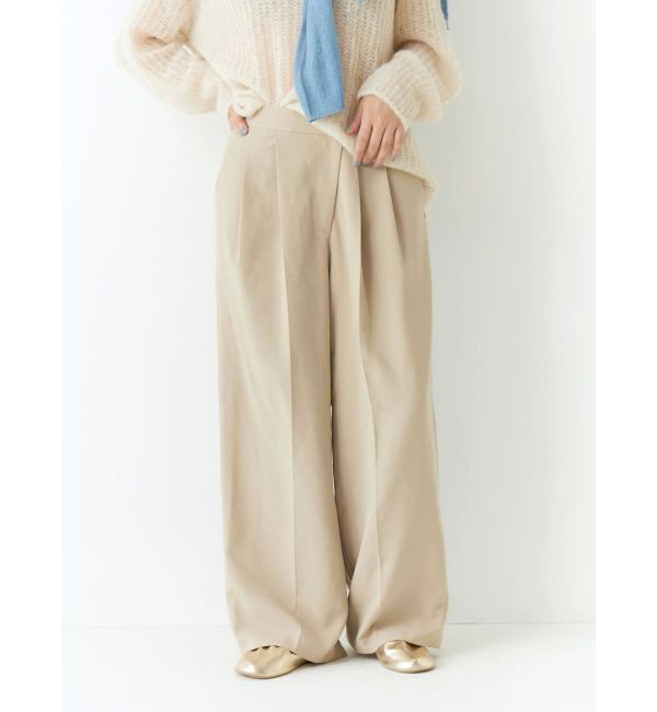 Ungrid「ウエストリメイクタックカーブパンツ」|その他|ベージュ