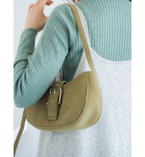 Ungrid「フェイクスウェードハンドバッグ」|ハンドバッグ|カーキ