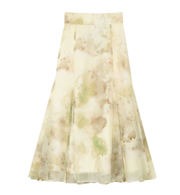 LAGUNAMOON「マーブライズドシアープリントスカート」|スカート|イエロー