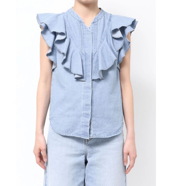 LAGUNAMOON「【Leeコラボ】Vネックフリルタックブラウス」|シャツ・ブラウス|