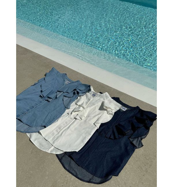 LAGUNAMOON「【Leeコラボ】Vネックフリルタックブラウス」|シャツ・ブラウス|