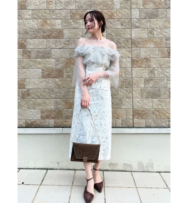 LAGUNAMOON「LADYボリュームチュールジャガードドレス」|ドレス|