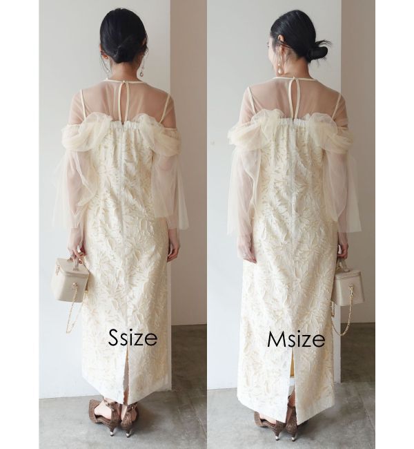 LAGUNAMOON「LADYボリュームチュールジャガードドレス」|ドレス|