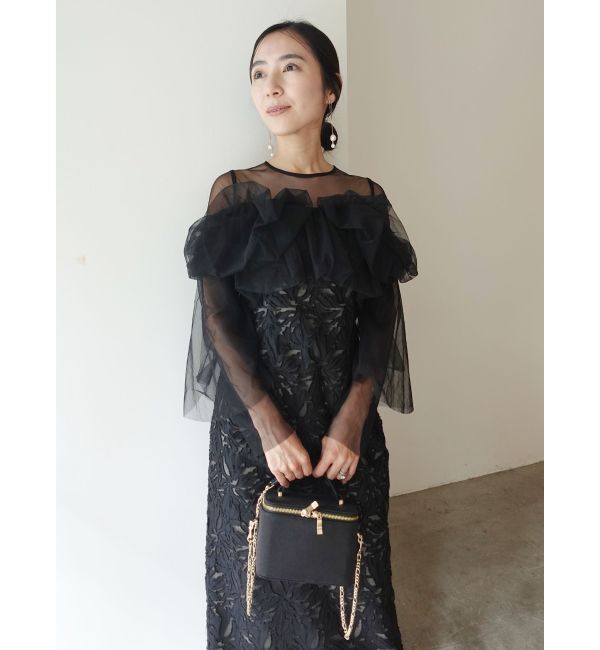 LAGUNAMOON「LADYボリュームチュールジャガードドレス」|ドレス|