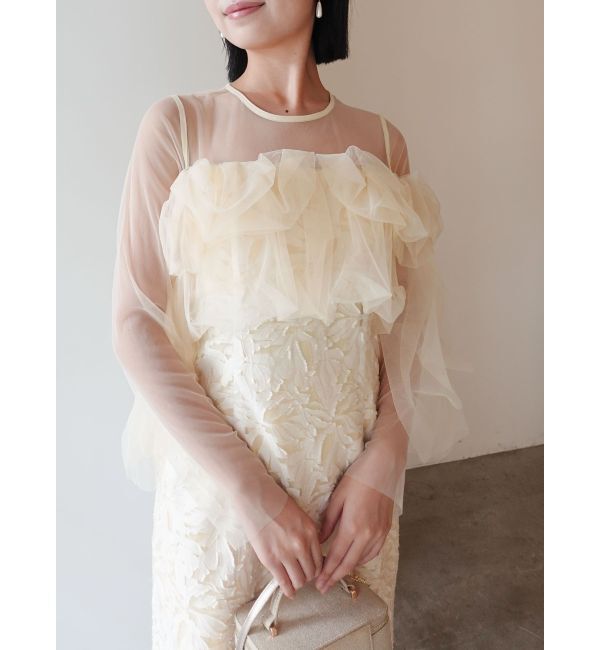 LAGUNAMOON「LADYボリュームチュールジャガードドレス」|ドレス|