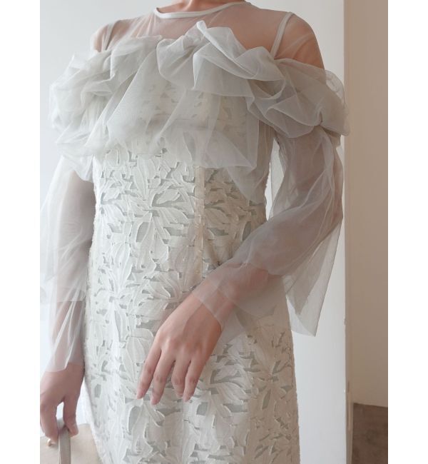 LAGUNAMOON「LADYボリュームチュールジャガードドレス」|ドレス|