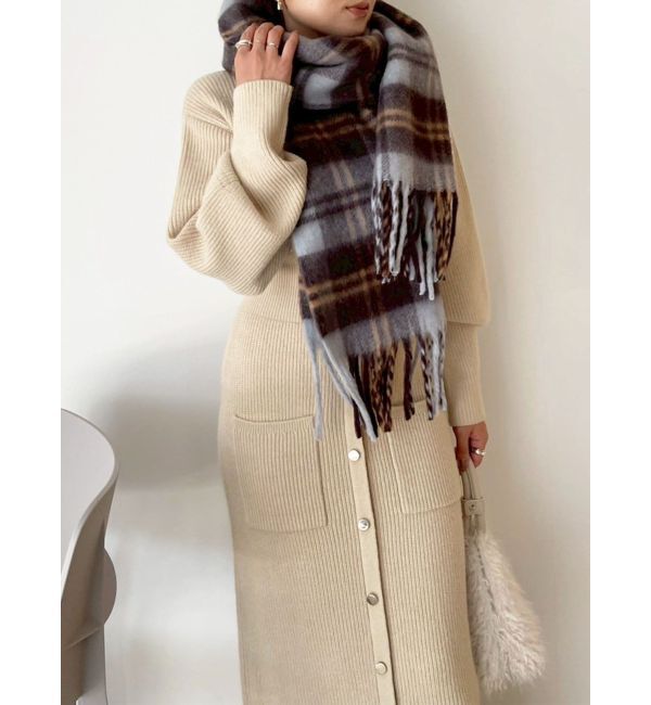 LAGUNAMOON「ワイドチェックストール」|ストール|