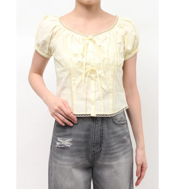 LAGUNAMOON「トリミングレースデザインブラウス」|シャツ・ブラウス|