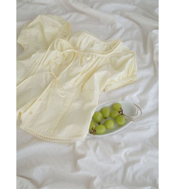 LAGUNAMOON「トリミングレースデザインブラウス」|シャツ・ブラウス|イエロー