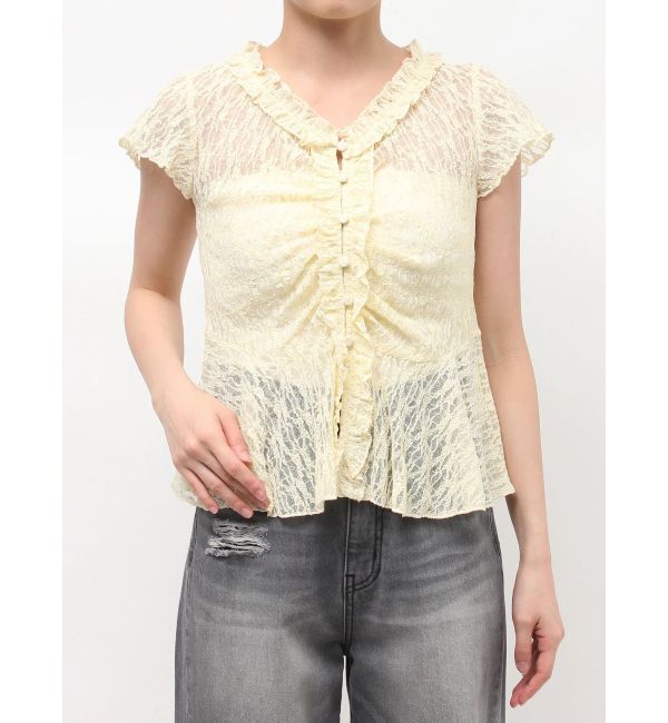 LAGUNAMOON「レースフリルペプラムトップス」|Tシャツ・カットソー|